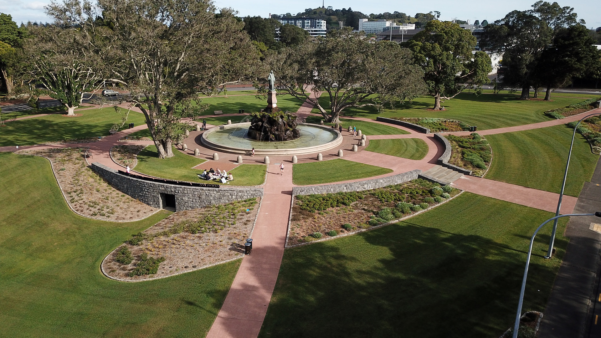 Aerial view over Campbell Crescent, 2021